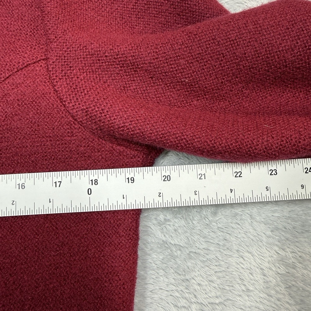 Jacobson's Cardigan Sweat Jacket Women Medium Red Gold Buttons Scalloped 90s - Picture 7 of 8